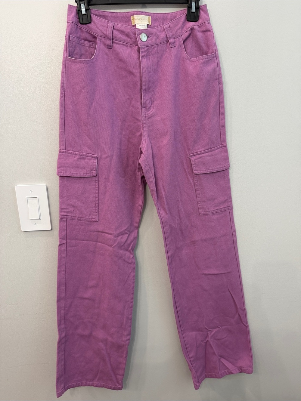 Altar'd State Lavender Pink Straight-Leg Cargo Jeans